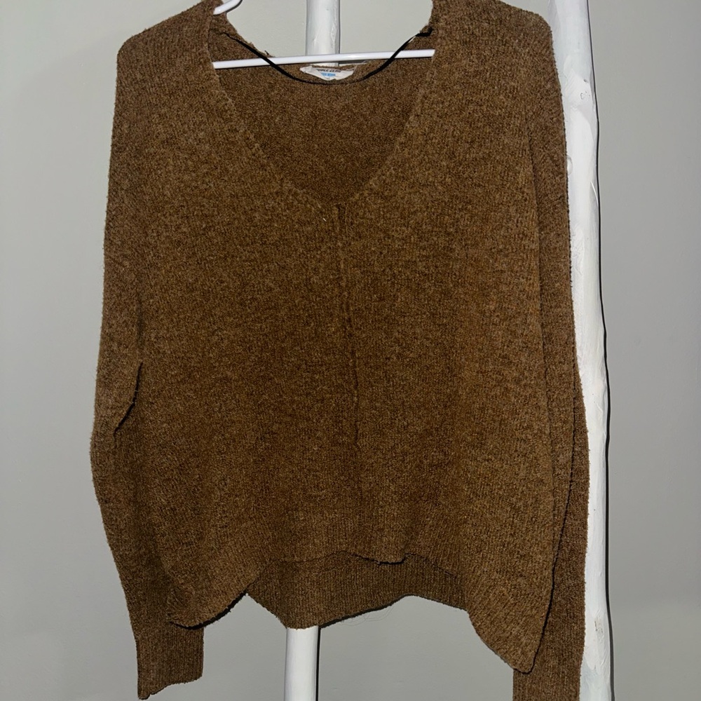 Double Zero Warm Brown V-Neck Sweater
